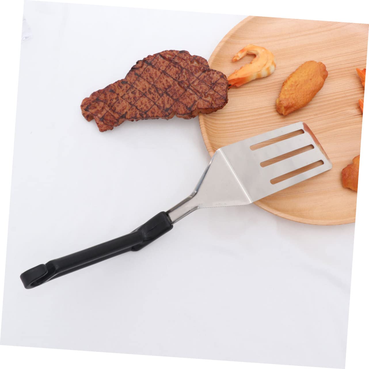 MAGICLULU 3stücke Edelstahl Steak Spatel Mit Schlitz Kleiner Pfannenwender Für Fleischzubereitung Der Küche Ergonomischer Griff Zum Abtropfen Von Öl Und Flüssigkeiten