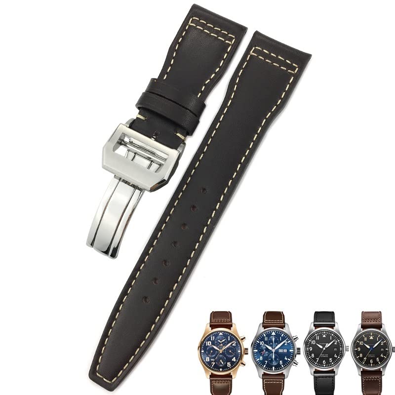 Bracelet montre cuir de veau pour IWC Mark Le Petit Prince IW327004 boucle pliante 20mm