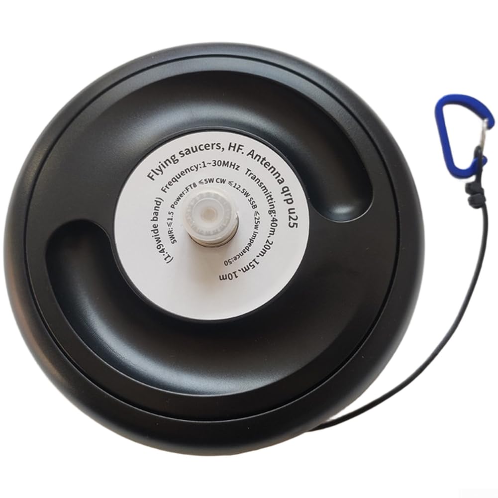 HF Antenna bassa 1-30MHz Ricevitore onde corte - Design ad anello magnetico importato - Guscio impermeabile per - Lunghezza cavo 20 m Nero 15x10x6cm (qrp u25)