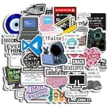 32Pcs Coding Stickers for Programmers | Laminated Waterproof Vinyl Stickers for Laptop, Journal, Tech Gear | Coding, Developer, Hacker, IT Professional Stickers for Coders