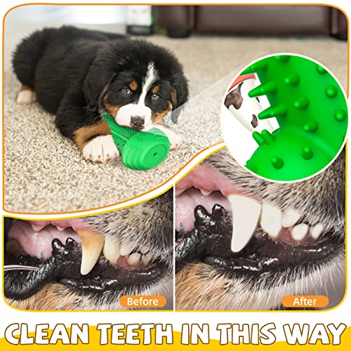 Image of Pamlulu Christmas Dog Gifts, Dog Toys for Small Dogs Dog Toothbrush for Teething Cleaning, Rubber Squeaky Toys for Puppy