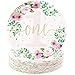 Baby Girls 1st Birthday Party Supplies, Floral Paper Plates (9 in., 48 Pack)
