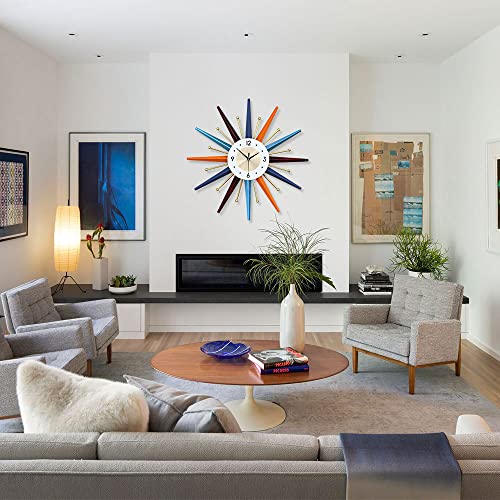 22 inch Mid Century Starburst Wall Clock product photo 22 inch Mid Century Starburst Wall Clock product image