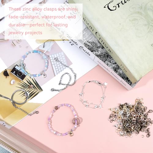 Verschlüsse für Armbänder, 300 Stück Kettenverschluss und Biegeringe in Verschiedenen Farben, Armband verschlüsse Schmuck Verschlüsse für Schmuckherstellung (5 Farben)