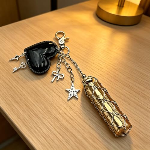 Fermoir en forme de cœur avec pendentif à facettes de sac