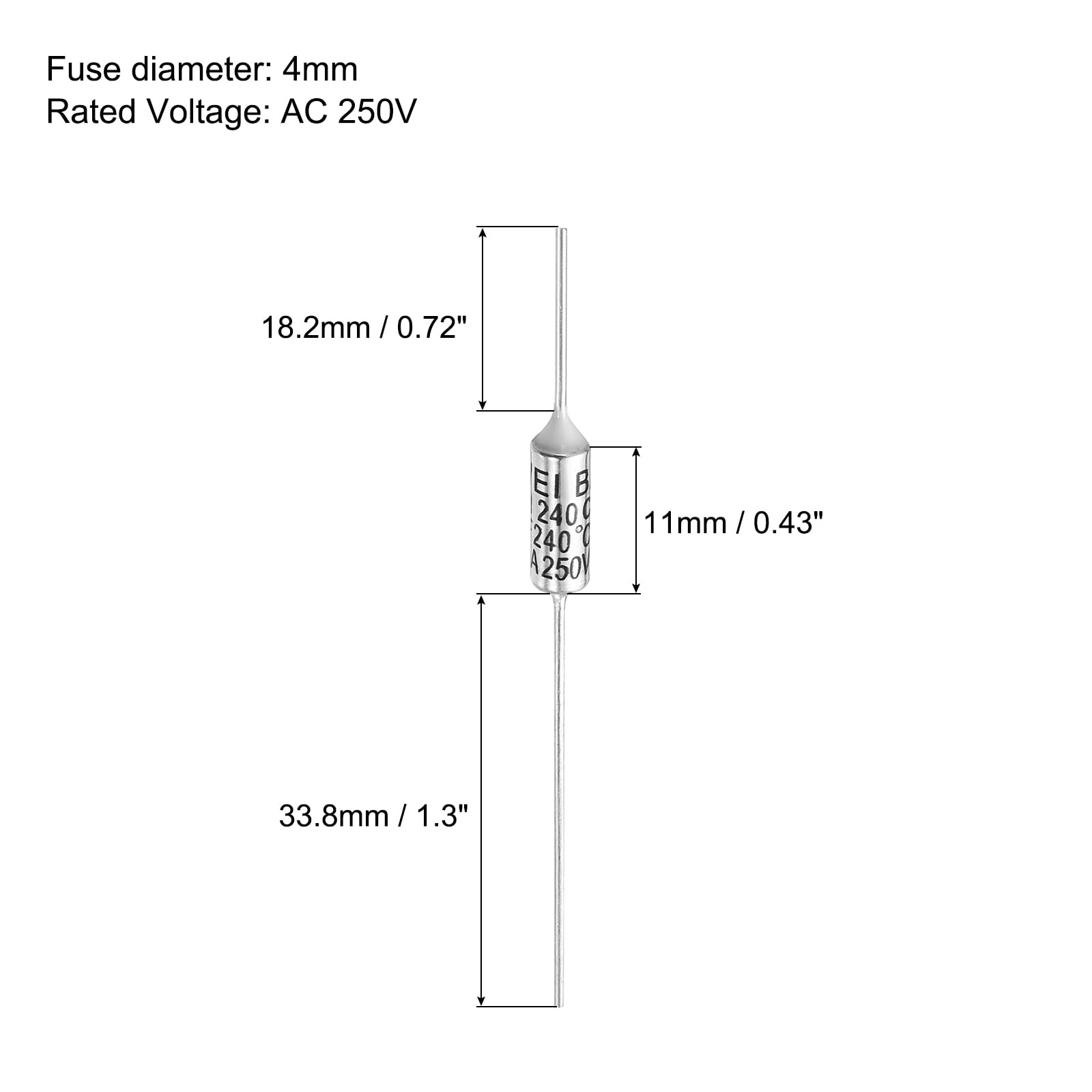 QUARKZMAN 10 Piezas Fusible Térmico de Temperatura de Metal RY240 240 °C 464 °F 15A 250V Fusible Térmico de Corte para Motor Transformador Electrodoméstico Industrial