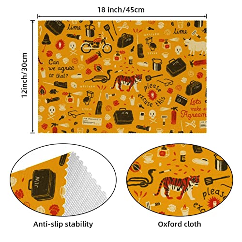 Sets de table antidérapants Tiger x6 | Protection table salle à manger 30x45 cm - 5