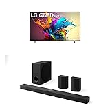LG 75-Inch Class QNED90T Series Mini LED Smart TV 4K Processor Flat Screen with Alexa Built-in (75QNED90TUA, 2024),LG 9.1.5 ch. Sound Bar with Wireless Dolby Atmos Soundbar and Rear Speakers 75 Inches TV + S95TR SB Bundle