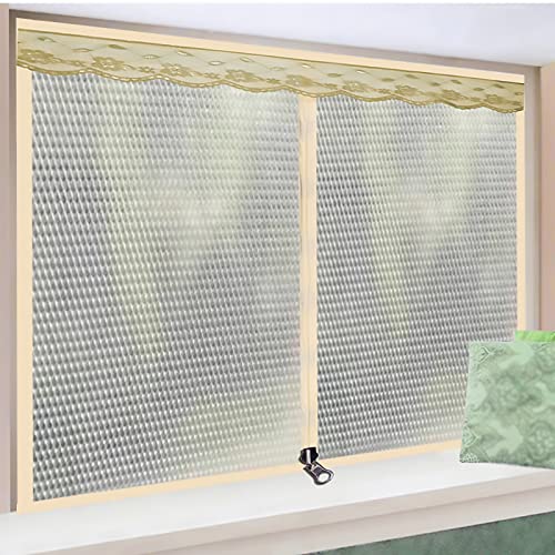 Film d'isolation de fenêtre bâche,Rideaux de fenêtre en EVA Isolant pour porte et fenêtre Rideau Thermique Anti Froid pour Maison Cuisine,Essentiel d'hiver (60x80cm/24x31in(WxH)) Cover