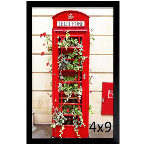 SESEAT 4x9 Picture Frame Black, Photo Frames for Desk or Wall Gallery Display, 1 Pack