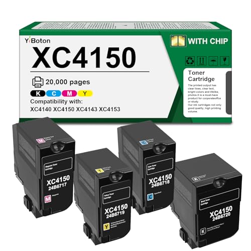 Image of High Yield XC4150 XC4140 Toner Cartridge Replacement for Lexmark 24B6720 24B6717 24B6718 24B6719 Compatible with Lexmark XC4140 XC4143 XC4150 XC4153 Laser Printer. Black Cyan Magenta Yellow