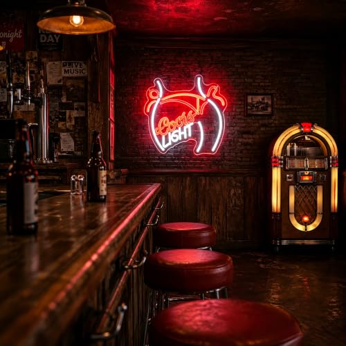 Image of Coors Neon Sign for Wall Decor Light Up Sign Crs Led Signs for Man Cave Room Bar Pub Party Home Wall Decor USB Powered
