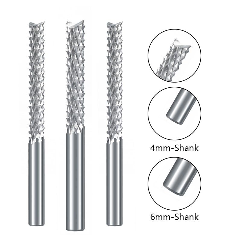 GISTEQ Milling Cutter 3.175/4/6/8/10/12mm Shank Corn End Mill CNC Router bit PCB Machine Milling Too(8x42x70L)