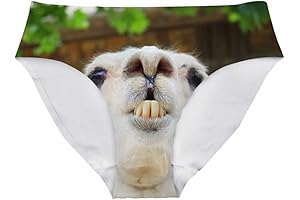 Dellukee Sexy Women Underwear Briefs Breathable Hipster Panty White Alpaca Print -...