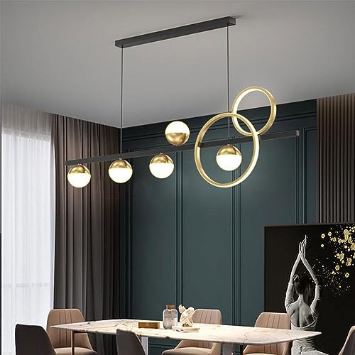 CONERY Lampadario lungo in oro nero con cerchi