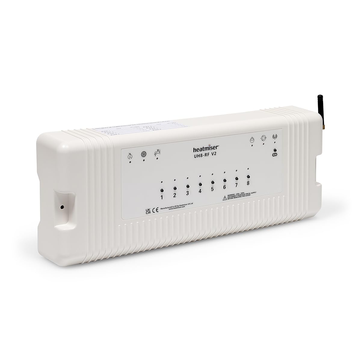 Lavatap White - Heatmiser Uh8‑Rf V2 8‑Zone Wireless Wiring Centre – Compatible With Slimline‑Rf & Neoair, Boiler & Hot‑Water Outputs, Creepage & Pump Delay, Din‑Rail Mountable