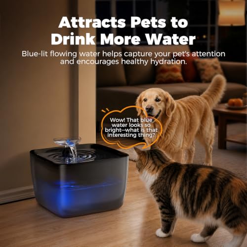Pet Water Fountain for Large Dogs & Cats, 7L/1.84Gal, Quiet Automatic Pump | Large dog water bowl dispenser for multi-pet households, easy to clean, recirculating system, visible water level, no spill - image 5