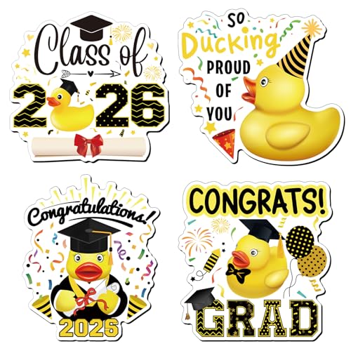 Hoteam 4 imanes decorativos grandes pato graduación