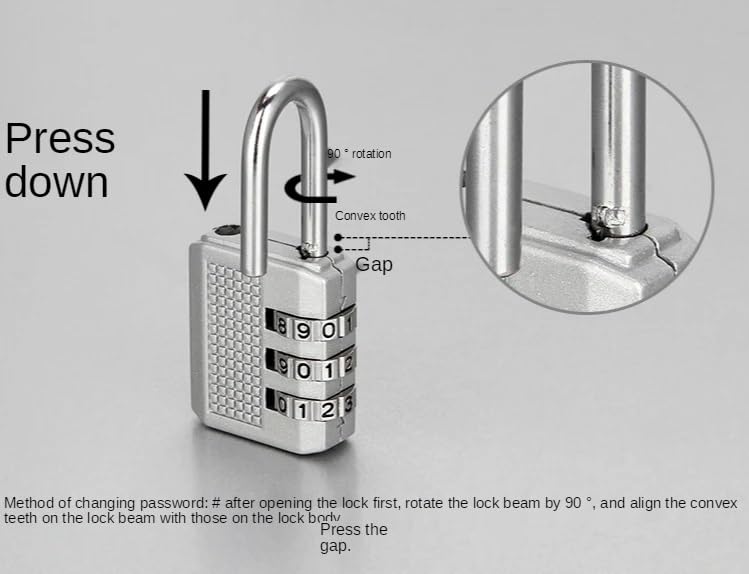 Lucchetto Armadietto Lucchetto con password digitale for valigia Lucchetto con password in metallo Lucchetto Combinazione (Size : 6 Pcs)