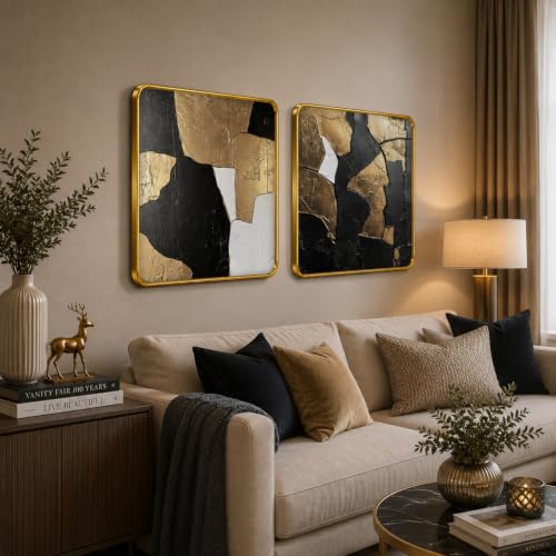Image of RANDOM Premium Square Wall Painting Set of 2, 38 x 38 cm (Square Painting)
