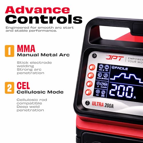 Image of JPT True Output 200A Ultra Heavy Duty MMA Inverter Welding Machine | Lift TIG, Full Digital Display, VRD Safety, Hot Start, Arc Force, Anti-Stick & Fine Tuning Control