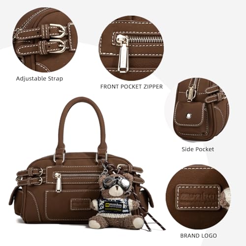 Bolso de hombro retro para mujer estilo motociclista 13 x 6.7 x 3.7 in miniatura 7