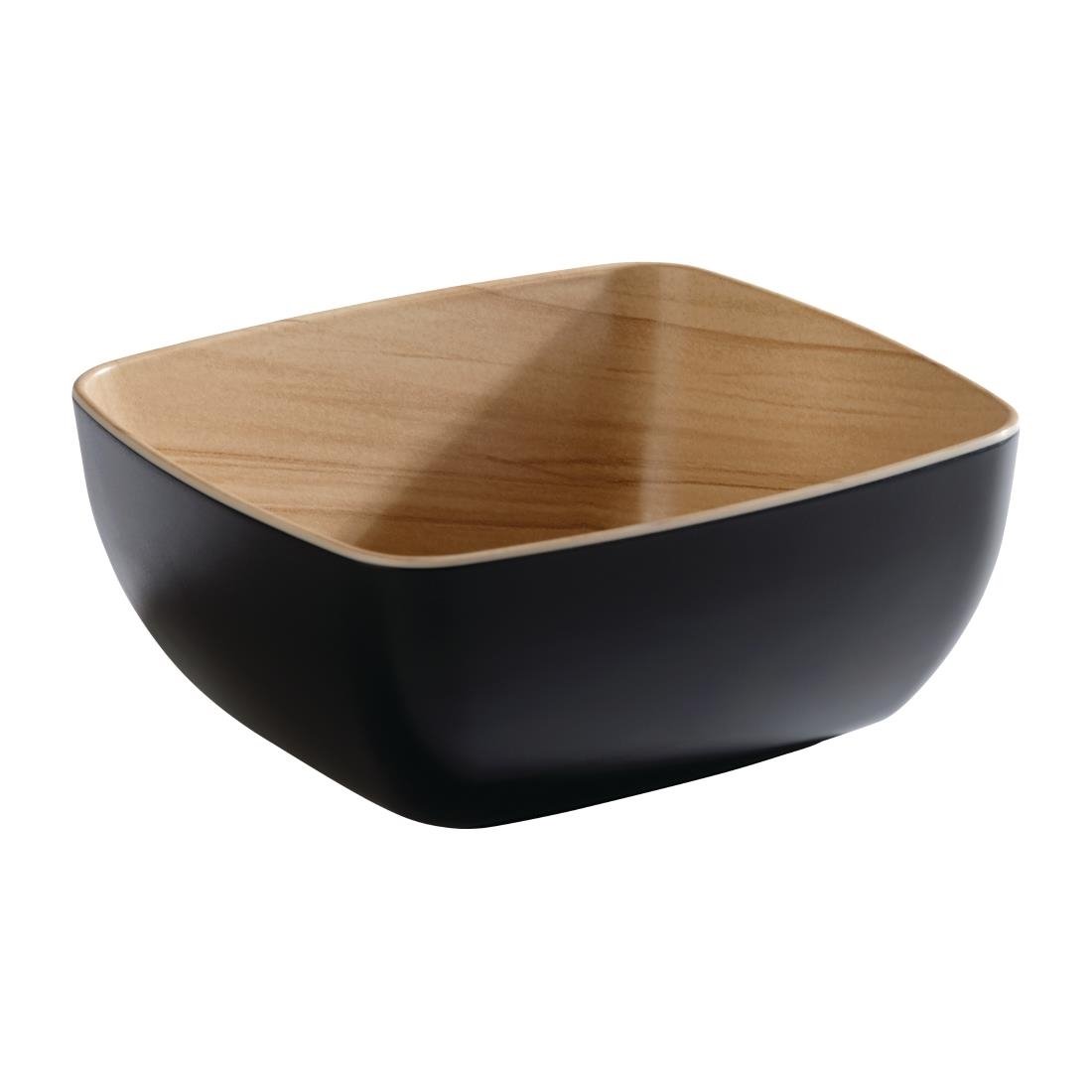 APS 84584 GN 1/6 Coupe FRIDA, 17,6 x 16,2 cm, hauteur 7,5 cm, Mélamine, noir/imitation bois