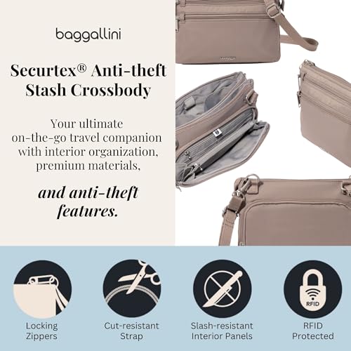 Image of Securtex Anti-Theft Stash Crossbody - 9.25 inchx 6.25 inch Travel Safe Bag w /Locking Zippers
