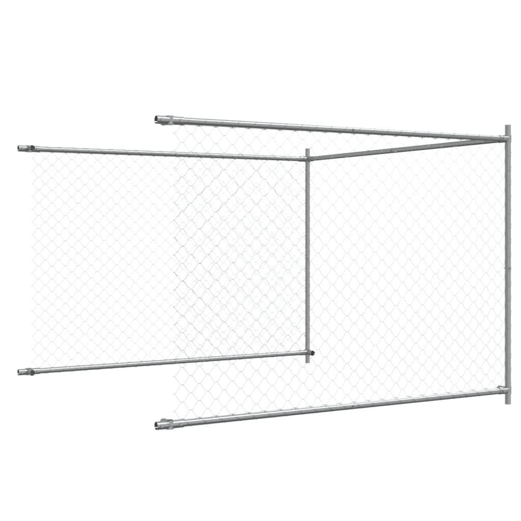 Perrera para perros de acero galvanizado con puerta 4 x 2 x 1,5 m, salida para perros al aire libre, cercado para cachorros, jardín, patio, terraza, protección y seguridad, recinto de