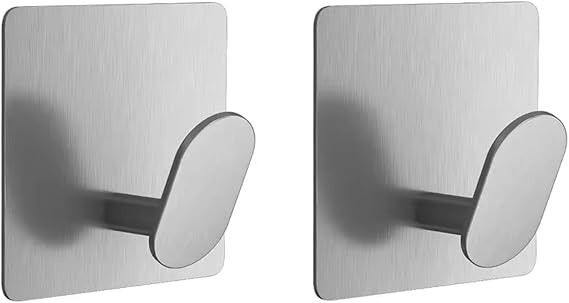 Microcase Yapışkanlı Paslanmaz Çelik Banyo Mutfak Eşya Havlu Vb Metal Askılık - AL5180 2 ADET (Siyah)