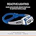 PETZL, Swift Rl Lamp Blue, Compact, Very Powerful and Rechargeable headlamp Featuring Reactive Lighting® Technology. 900 lumens.
