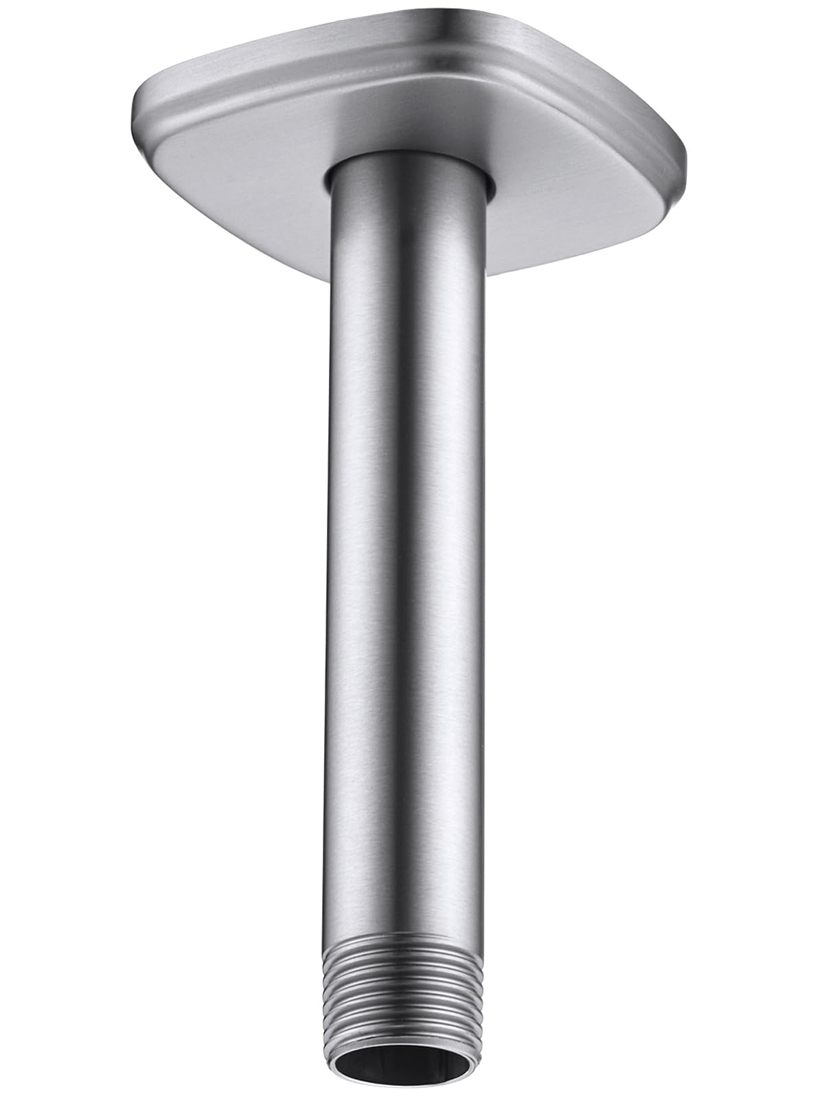 BSTIIU 4 Inch Ceiling Mount Shower Arm With Flange - Brushed Nickel, 1/2" NPT, Stainless Steel - View #4