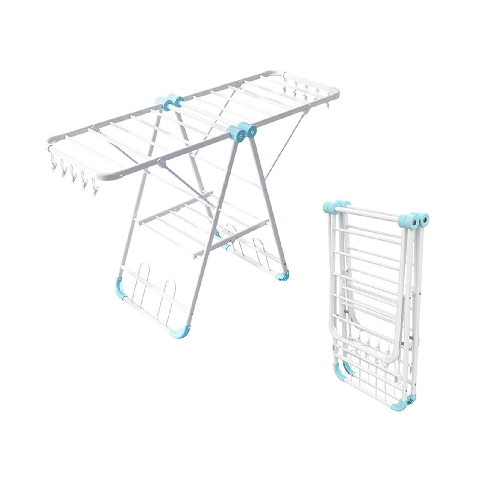 Faltbarer Wäscheständer mit 2 Ebenen, leichter Aluminium-Trockenständer für den Innen- und Außenbereich, platzsparendes, freistehendes Design