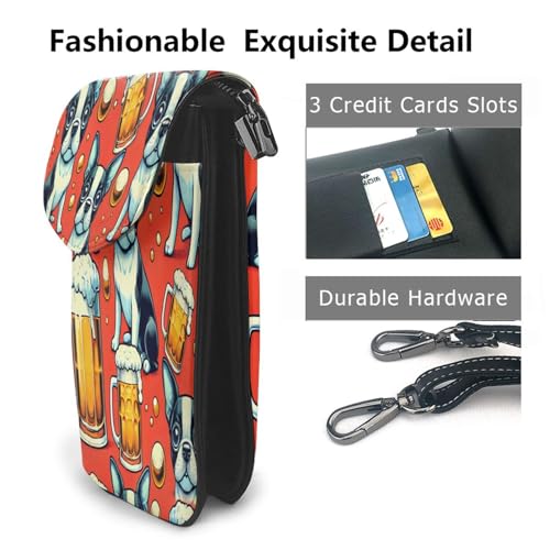 Cell Phone Crossbody Purse Boston Terriers Dogs Beer Womens Shoulder Wallet With Phone Pocket2