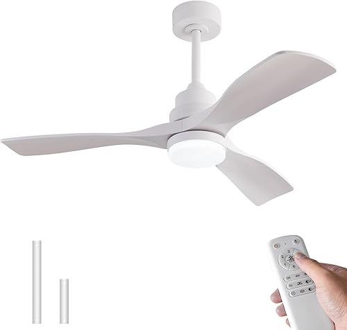 Ventiladores de techo de 42 pulgadas con luces, regulables, cuchillas de ABS, motor CC reversible de 6 velocidades, silencioso, ventilador de techo