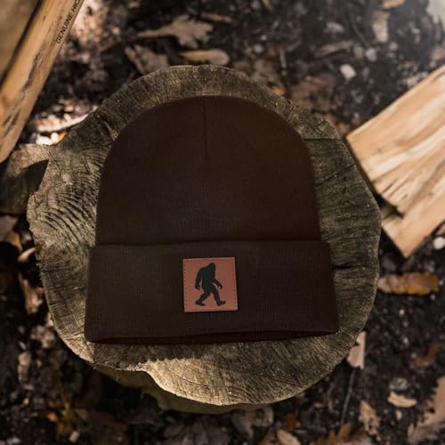 Image of Bigfoot Beanie for Men - Sasquatch Hat Winter Knit Cuffed Beanie for Women - Bigfoot Gifts for Christmas & New Year
