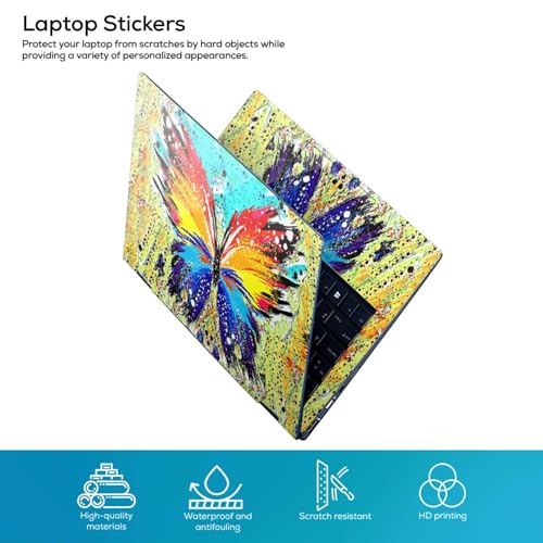 Image of Galaxsia Butterfly Painting Full Body Vinyl Laptop Skin /Sticker /Cover Upto 15.6 Inches Laptops Laminated-Removable-HD Quality Compatible for Hp-Dell-Sony-Lenovo-Asus etc.(15x10 Inches)
