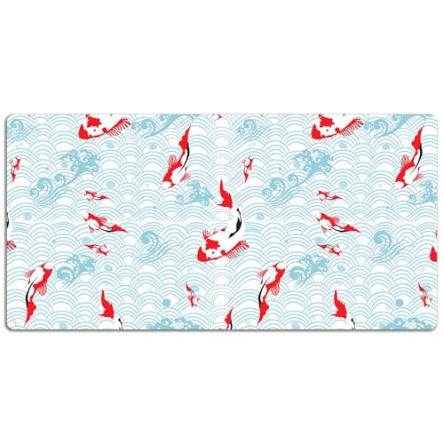 Grand sous-main de bureau carpes koï tapis de jeu étendu 120x60 étanche - 7