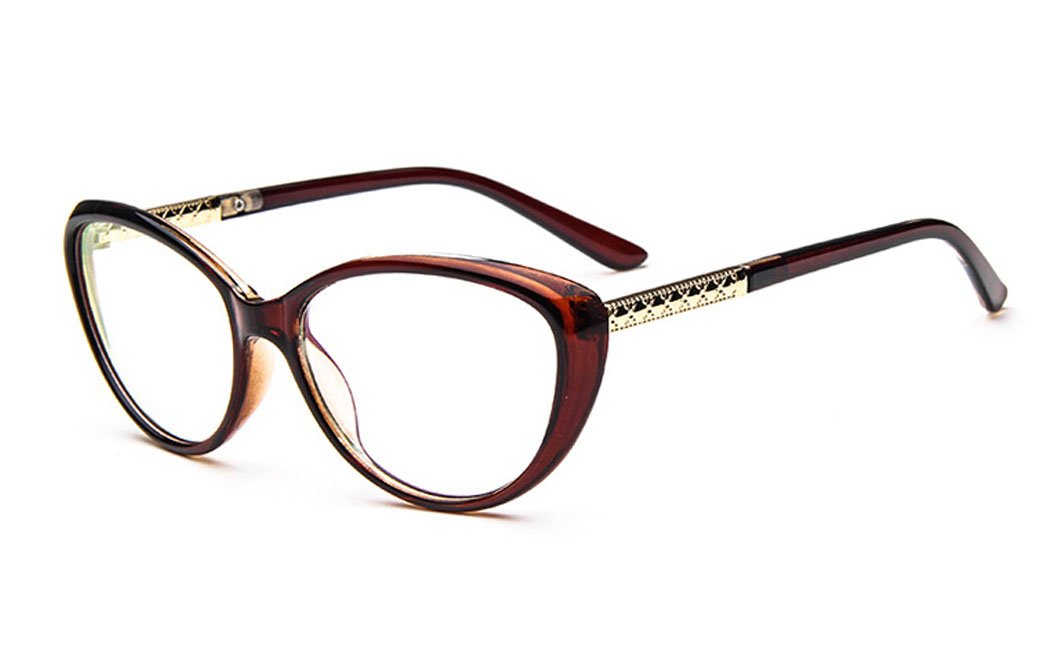 Women Fashion Cat Eyeglasses Frames Clear Lens 56mm