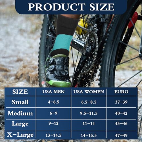 Image of Jeyiour 2 Pairs Waterproof Socks Unisex Waterproof Breathable Outdoor Skiing Hiking Wading Fishing Socks for Men Women