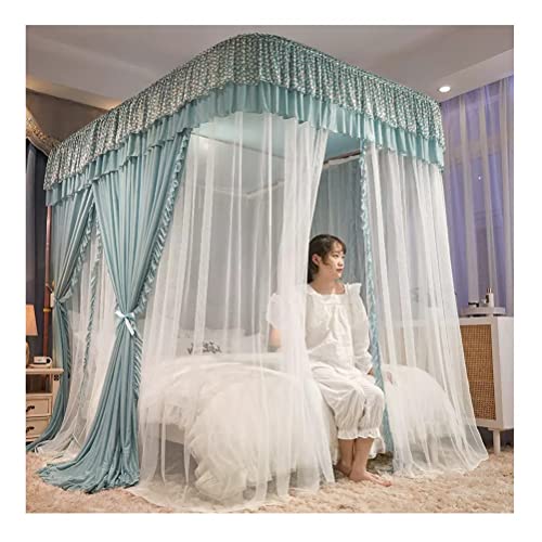 Ciel de lit moustiquaire en forme de U, installation simple, convient pour lit simple et double, rideau de lit romantique