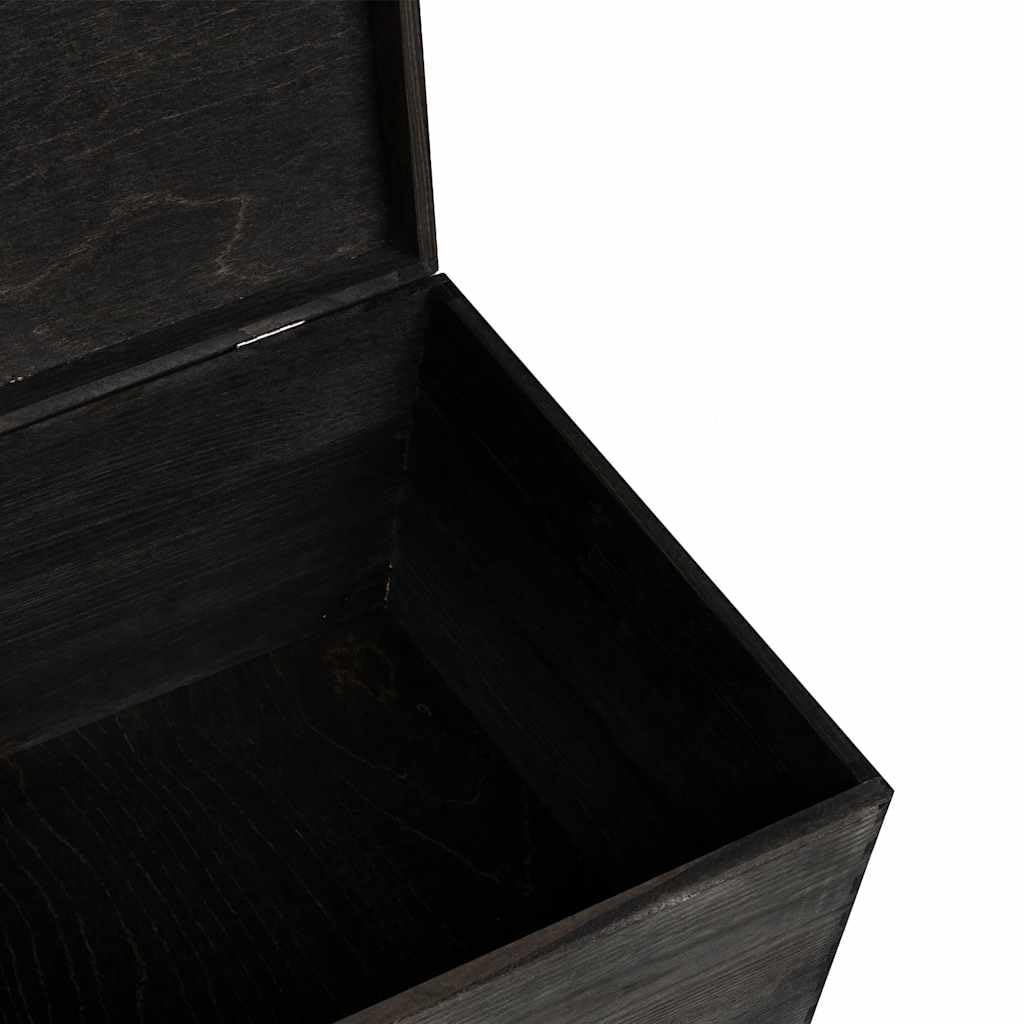 Holzkiste mit Deckel Schwarz 40x30x23 cm Aufbewahrungsbox aus Kiefernholz massiv für Ordnung im Haushalt