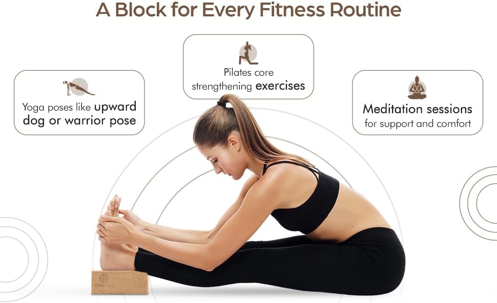 Miniatura 5 de ORW OREN'S Bloque de yoga de corcho natural, 9 x 6 x 3 pulgadas, 1.5 libras, pesado, antideslizante, soporte ecológico para equilibrio,