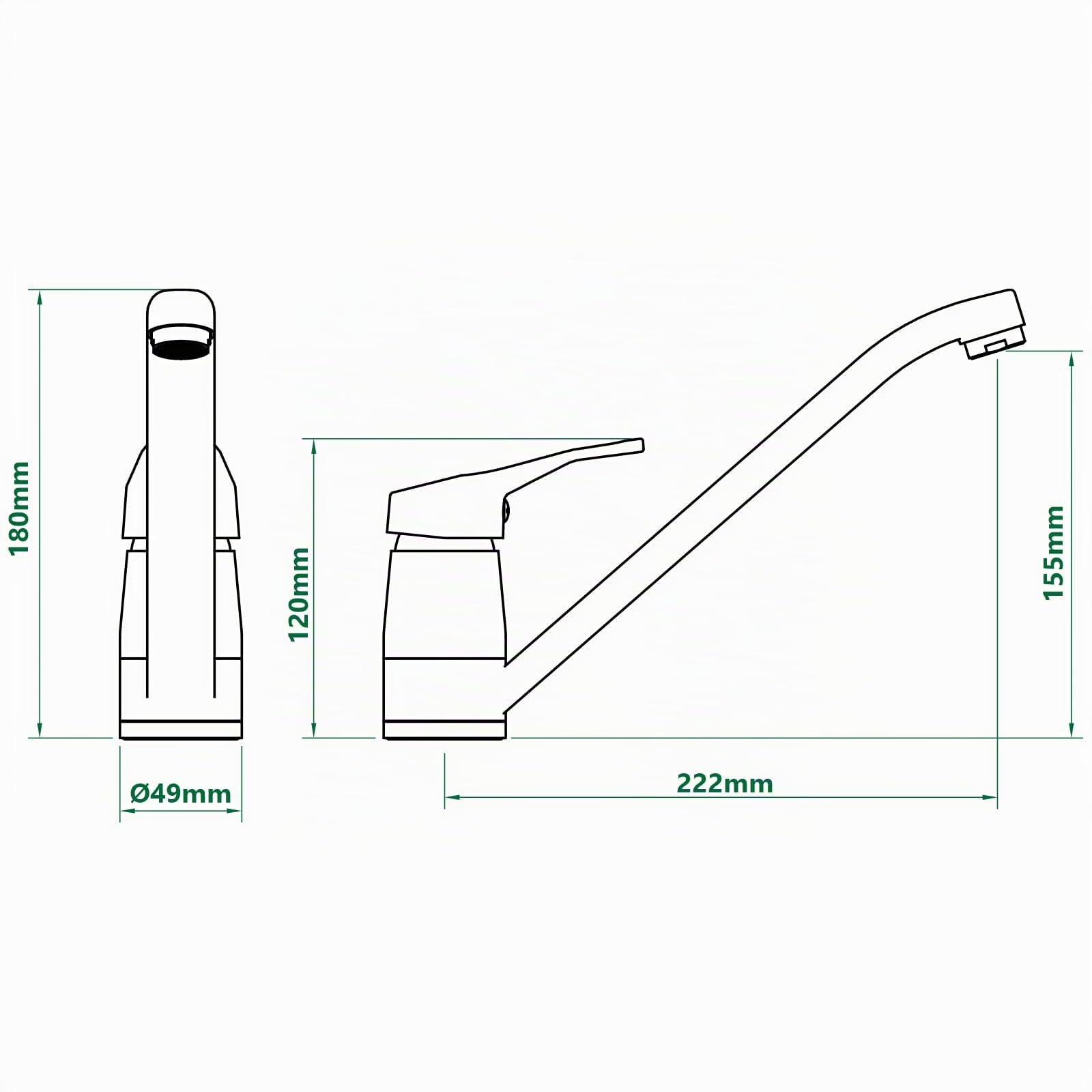 Grifo de Cocina 360° Giratorio, Grifo de Alta Presión con Cartucho Cerámico, Mezclador Monomando para Fregadero, Fácil Instalación y Mangueras de Agua Caliente/Fría de 50 cm, Cromo