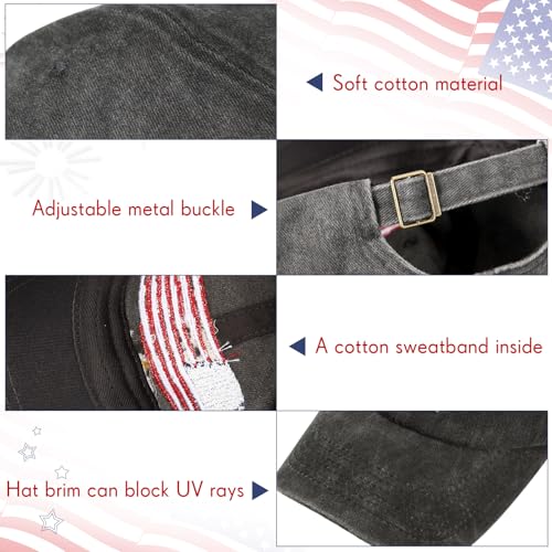 Image of Geyoga 4 Pack USA Flag Baseball Cap Washed