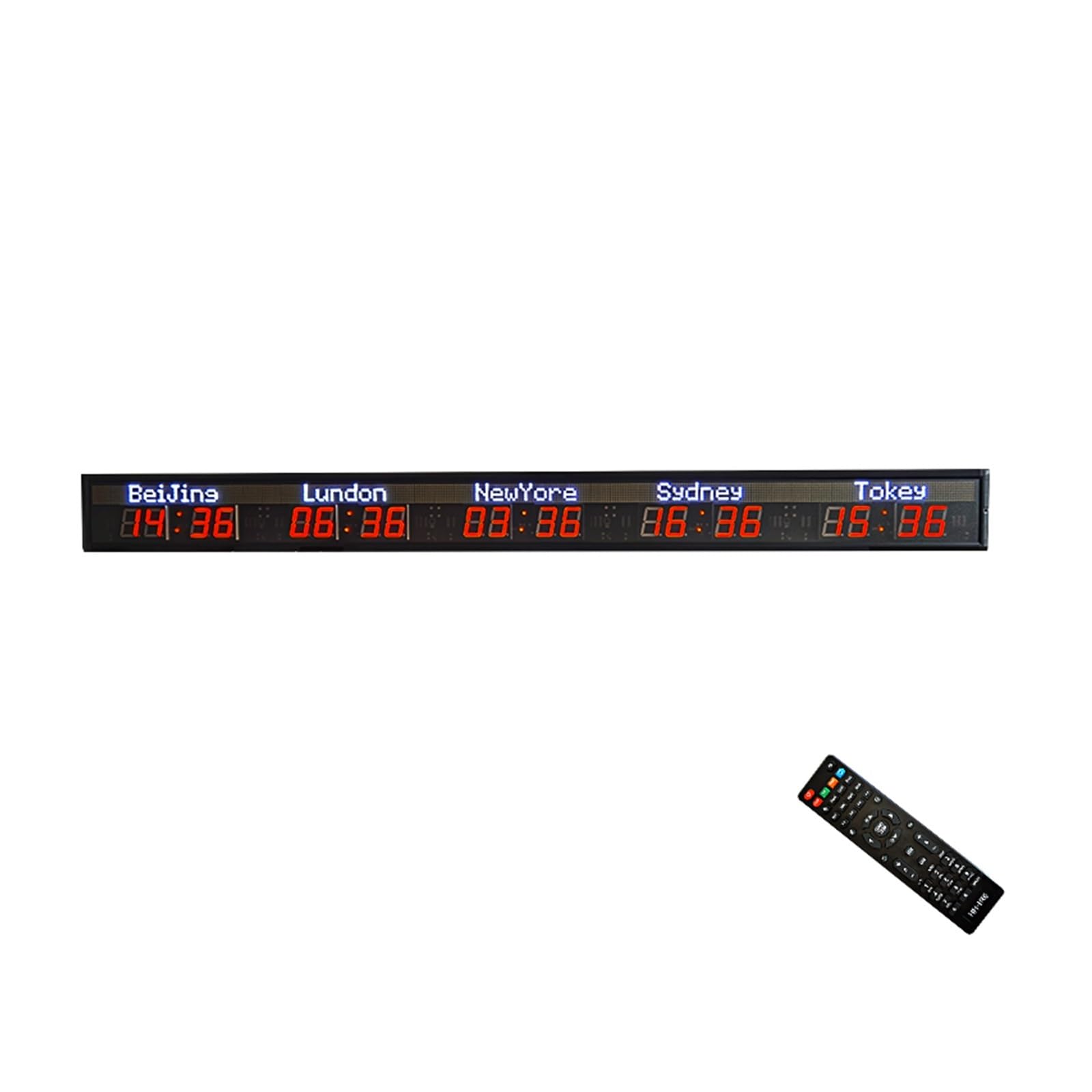 Reloj Para Gimnasio, Pantalla LED digital Reloj mundial y luz de zona horaria múltiple Hora ciudad diferente(GPS)