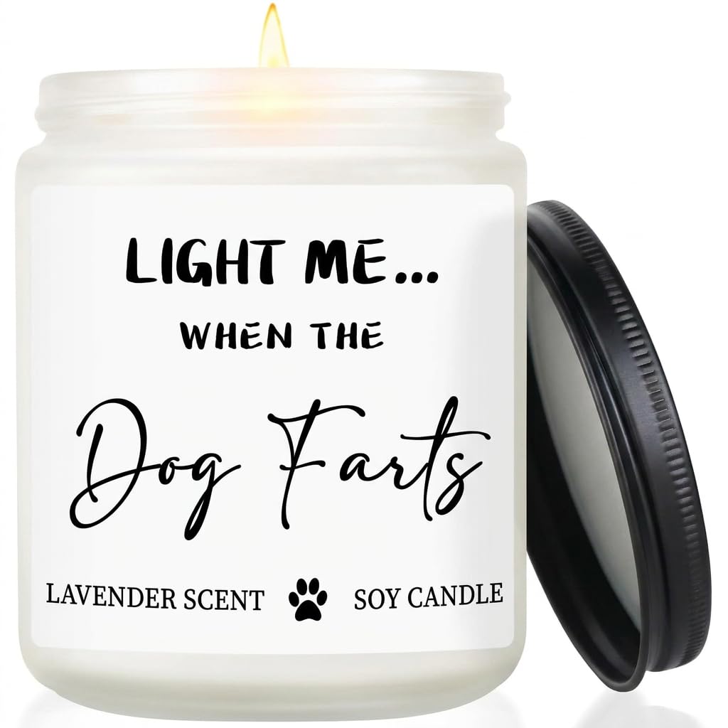 Dog Lovers Gifts for Women, Lavender Scented Candle, Novelty Presents for Dog Mum Gifts Best Friends Sisters Dogs Dad, Funny Christmas Birthday Valentines Gift for Dogs Owners