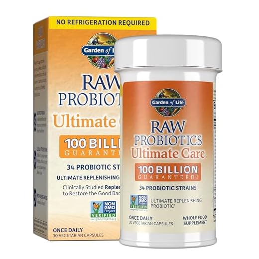 Garden of Life Raw Probiotics for Women and Men Ultimate Care 100 Billion CFU Shelf Stable Non Refrigerated Probiotic Supplement for Adults, Clinically Studied Strains, Digestive Enzymes, 30 Capsules