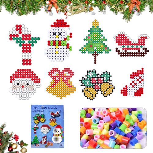 SPHERETRON Bügelperlen Weihnachten 5 Farben mit Steckplatte, 8...