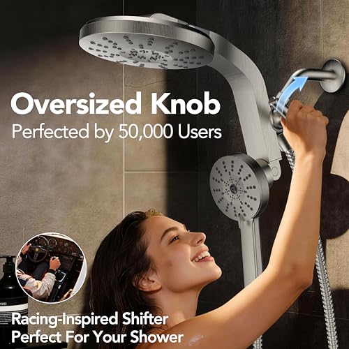 Rain Shower head with Handheld Combo, High Pressure Magnetic Showerhead Set - image 5